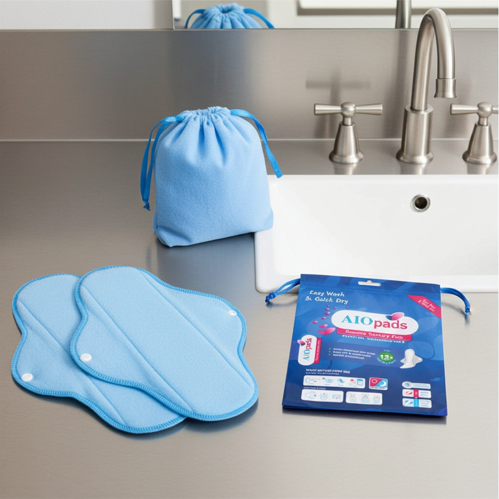 Aiopads – Serviettes Hygiéniques Lavables Pack Adulte | 5 Serviettes Réutilisables