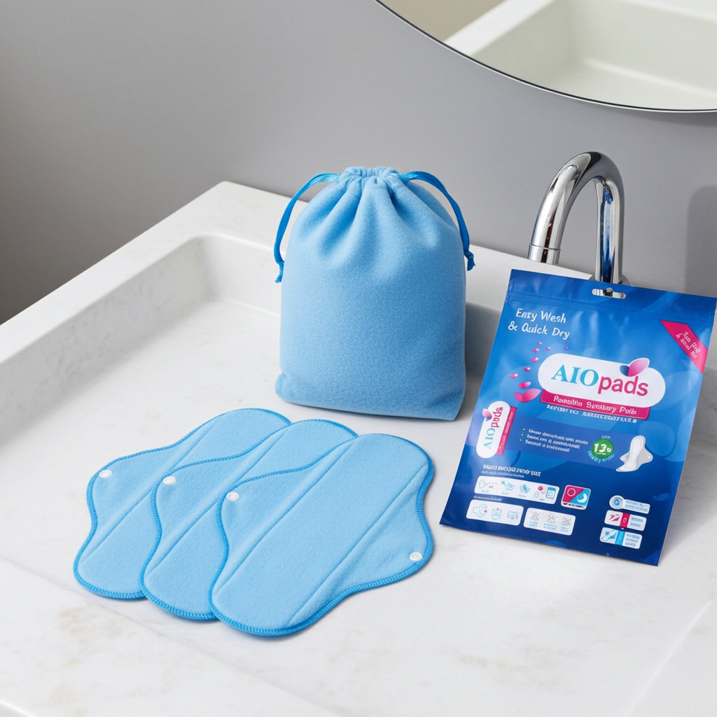 Aiopads – Serviettes Hygiéniques Lavables Pack Adulte | 5 Serviettes Réutilisables